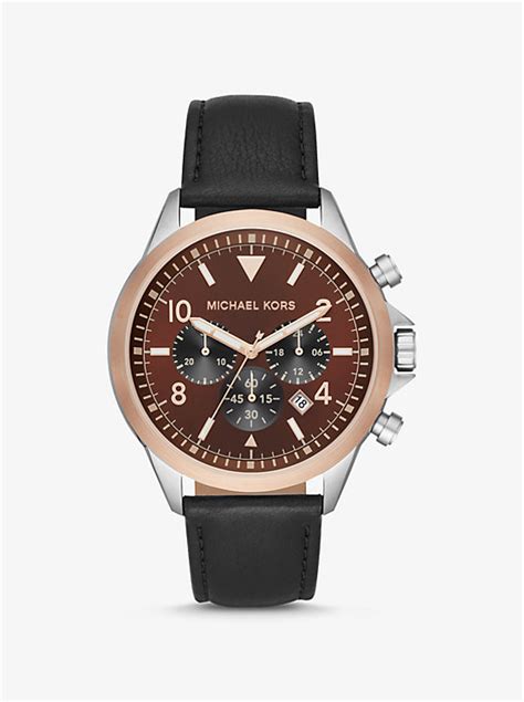 michael kors gage watch band|Oversized Gage Leather and Two.